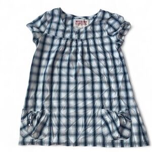 Mossimo Supply Co. Blue and White Plaid Dress/Top
